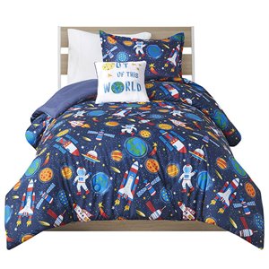 Contemporary 100 Percent Polyester Printed Comforter Set in Multi