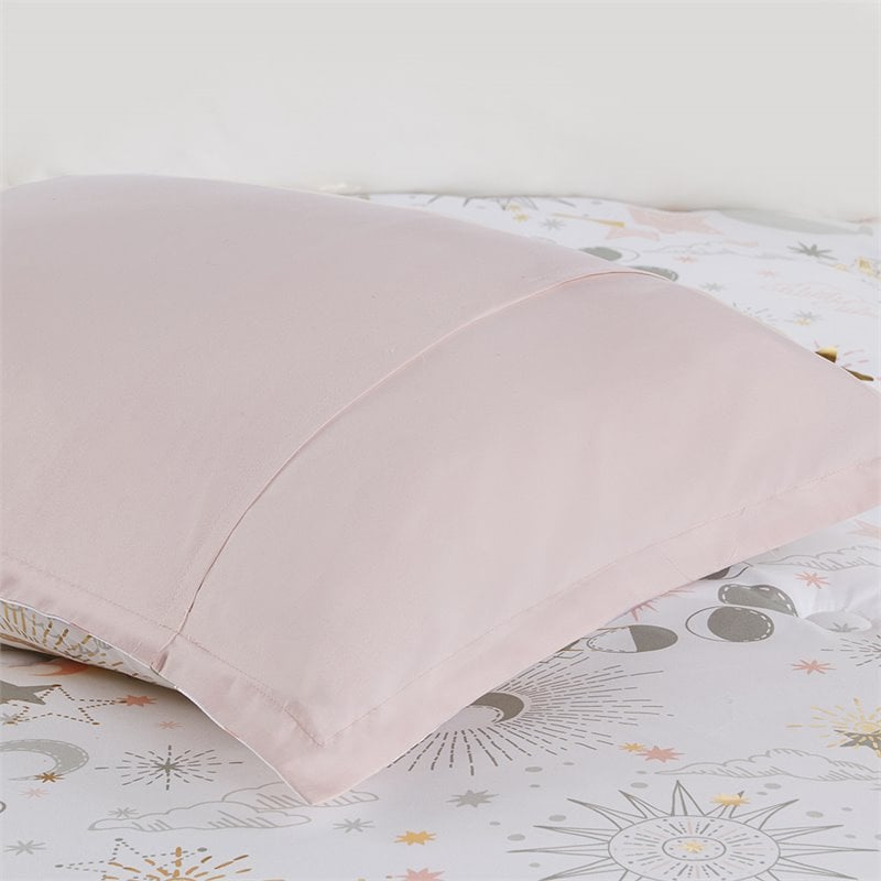 Modern 100 Percent Polyester Printed Comforter Set in Blush-Gold