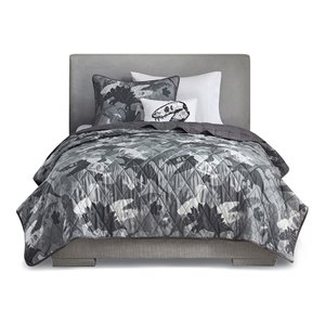 mi zone kids 100 percent polyester printed coverlet set in gray
