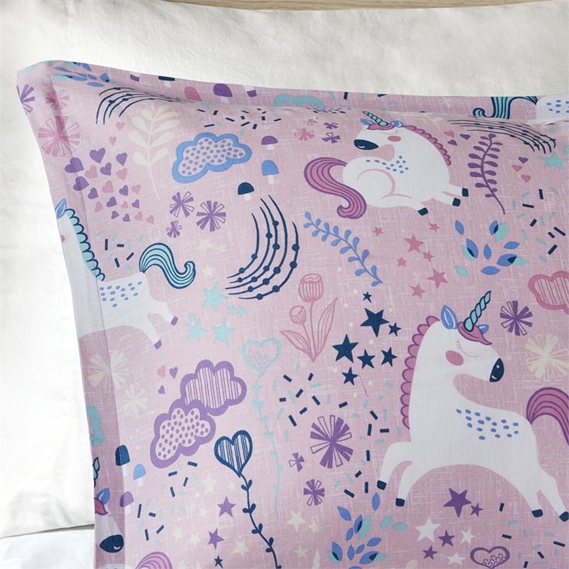 Urban Habitat 5-Piece Cotton Printed Comforter Set in Pink