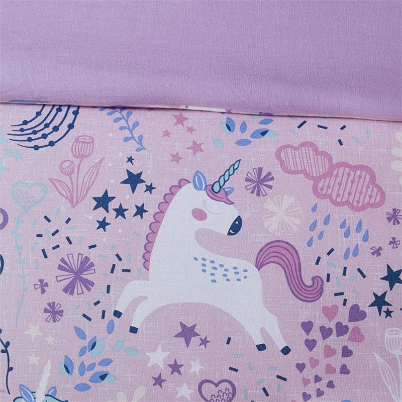 Urban Habitat 5-Piece Cotton Printed Comforter Set in Pink