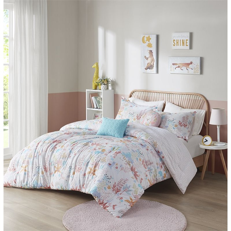Urban Habitat 100 Percent Cotton Printed Comforter Set in Blush