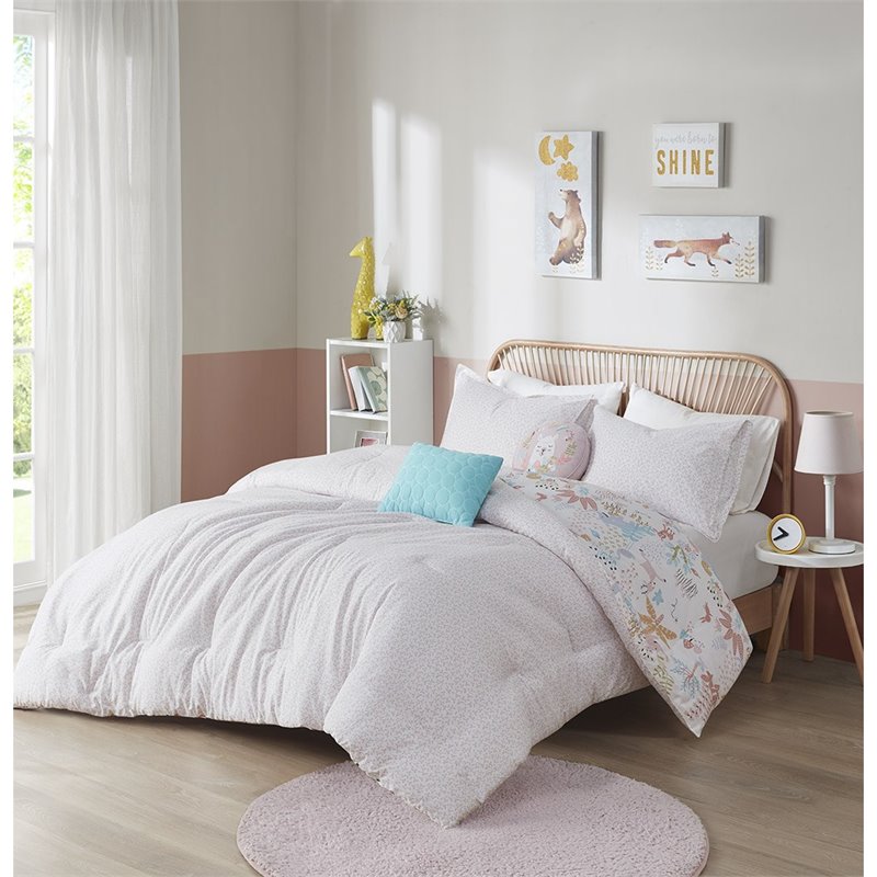 Urban Habitat 100 Percent Cotton Printed Comforter Set in Blush