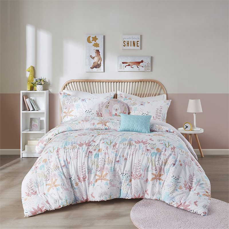 Urban Habitat 100 Percent Cotton Printed Comforter Set in Blush