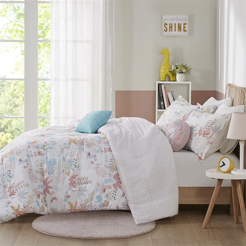 Urban Habitat 100 Percent Cotton Printed Comforter Set in Blush