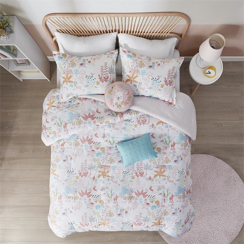 Urban Habitat 100 Percent Cotton Printed Comforter Set in Blush