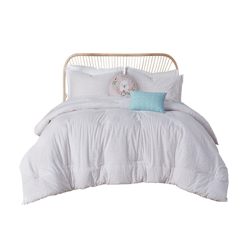 Urban Habitat 100 Percent Cotton Printed Comforter Set in Blush