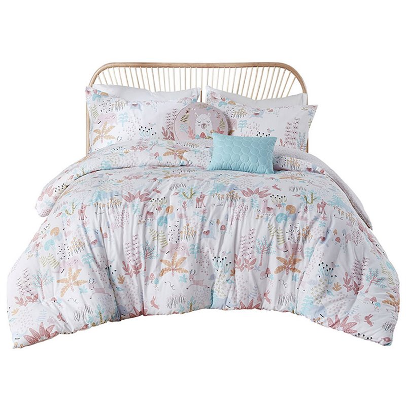 Urban Habitat 100 Percent Cotton Printed Comforter Set in Blush