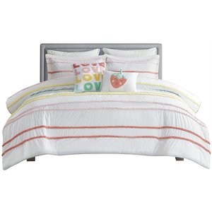 Urban Habitat Cotton Comforter Set with Chenille Trims in Pink