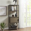 Madison Park Darley Transitional Metal Bookcase in Reclaimed Gray