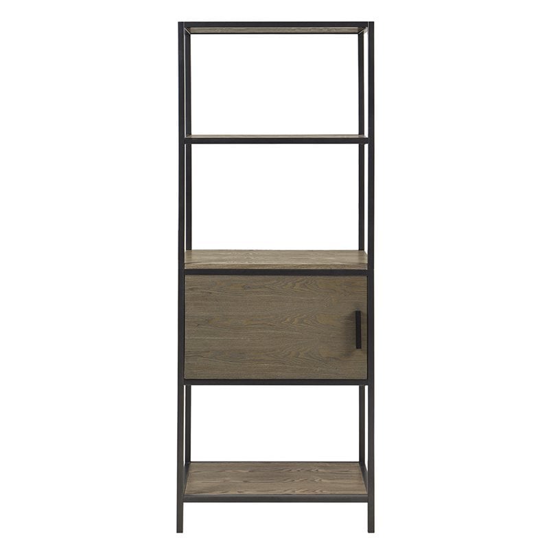 Madison Park Darley Transitional Metal Bookcase in Reclaimed Gray