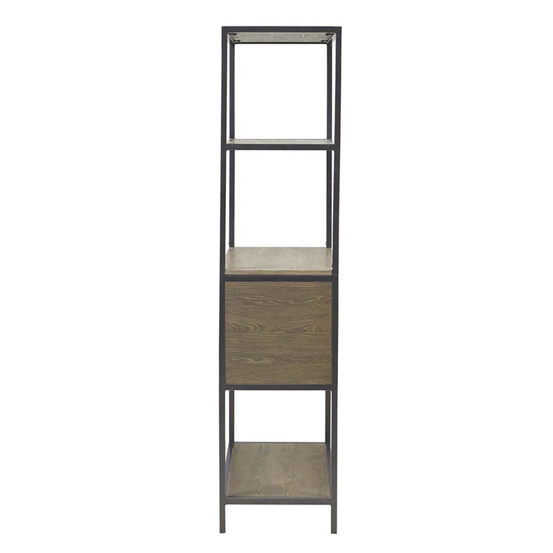 Madison Park Darley Transitional Metal Bookcase in Reclaimed Gray