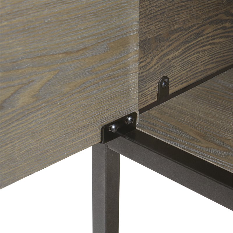 Madison Park Darley Transitional Metal Bookcase in Reclaimed Gray