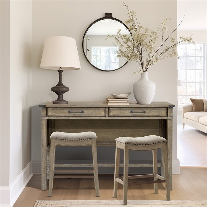Madison Park Landry Transitional Wood Occasional Table in Natural