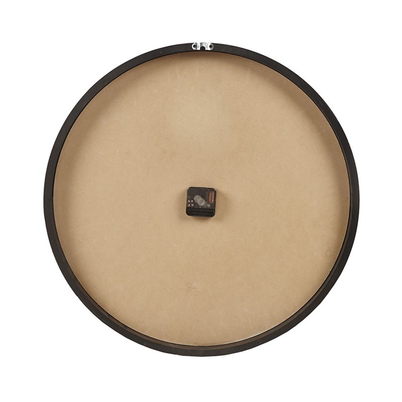 Madison Park Mason Contemporary MDF Wood Wall Clock in Natural/Black