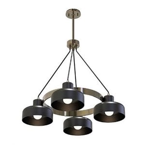 INK+IVY Abbott 4-light Contemporary Iron Metal Chandelier in Black