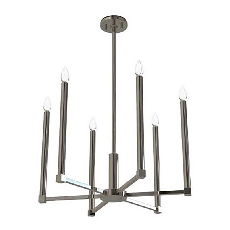 INK+IVY Renzetti 6-light Traditional Iron Metal Chandelier in Silver