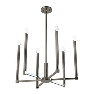 INK+IVY Renzetti 6-light Traditional Iron Metal Chandelier in Silver