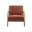 INK+IVY Novak Mid-Century Rubber Fabric/Solid Wood Lounge Chair in Orange