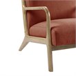 INK+IVY Novak Mid-Century Rubber Fabric/Solid Wood Lounge Chair in Orange