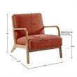 INK+IVY Novak Mid-Century Rubber Fabric/Solid Wood Lounge Chair in Orange