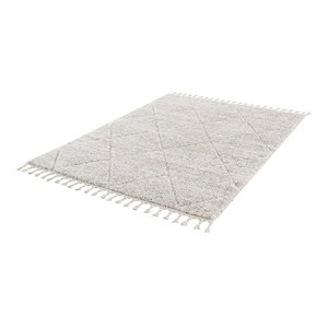 Madison Park 63x84&quot Serta Talas Shag Polypropylene Plastic Area Rug in Cream