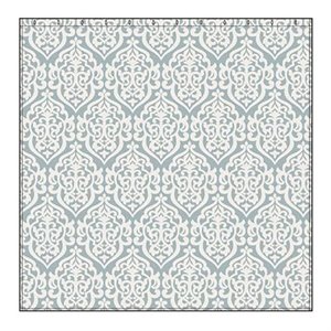 Madison Park Jacquard Traditional Polyester Fabric Shower Curtain in Blue