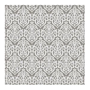 Madison Park Jacquard Traditional Polyester Fabric Shower Curtain in Tan