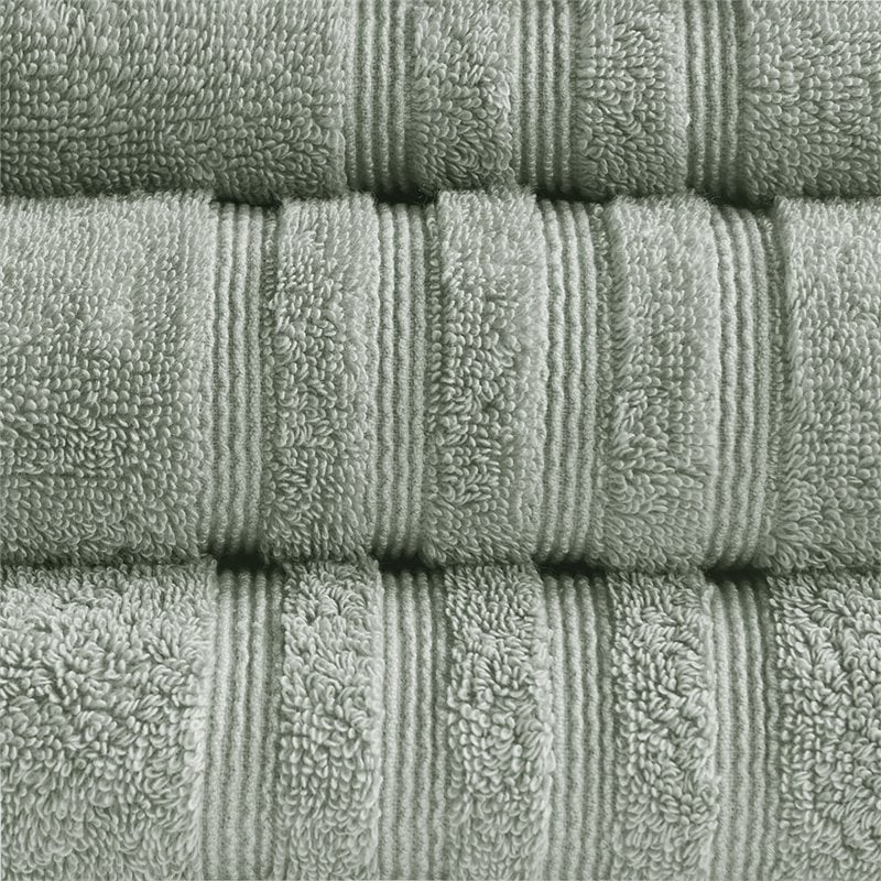 Clean Spaces 6-Piece Cotton Sustainable Blend Towel Set in Green