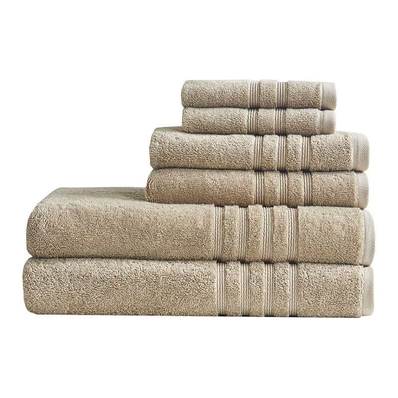 Clean Spaces 6-Piece Cotton Sustainable Blend Towel Set in Natural