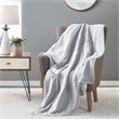Serta Polyester Fabric Fleece to Sherpa Heated Electric Throw in Gray