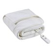 Serta Polyester Fabric Fleece to Sherpa Heated Electric Throw in Ivory