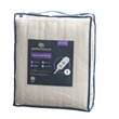 Serta Polyester Fabric Fleece to Sherpa Heated Electric Throw in Tan