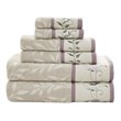 Madison Park 6-Piece Jacquard Traditional Cotton Embroidered Towel Set in Purple