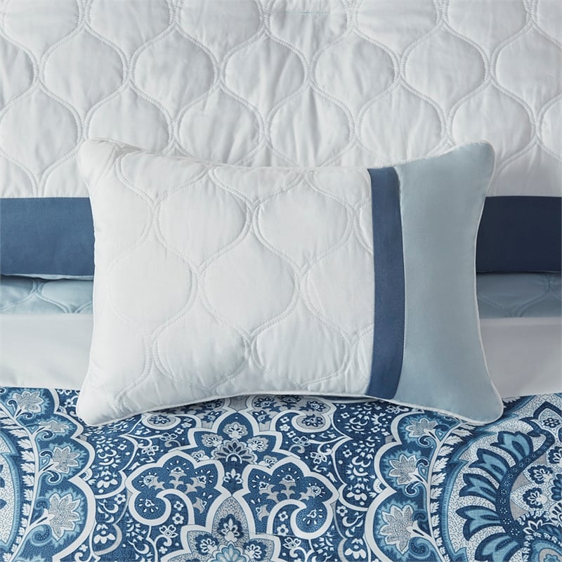 510 Design Shawnee 8-Piece Transitional Fabric Comforter Set - Blue Finish
