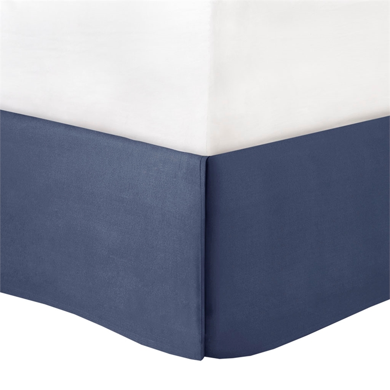 510 Design Powell 8-Piece Modern Fabric Embroidered Comforter Set in Navy