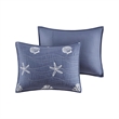 Harbor House Seaside 4-Piece Coastal Cotton Coverlet Set in Navy Finish