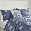 Harbor House Seaside 4-Piece Coastal Cotton Coverlet Set in Navy Finish