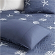 Harbor House Seaside 4-Piece Coastal Cotton Coverlet Set in Navy Finish