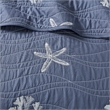 Harbor House Seaside 4-Piece Coastal Cotton Coverlet Set in Navy Finish