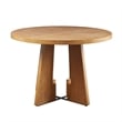 INK+IVY Kennedy Round Modern Wood Dining Table in Pecan Brown