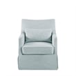 Martha Stewart London Traditional Fabric Skirted Swivel Chair in Blue