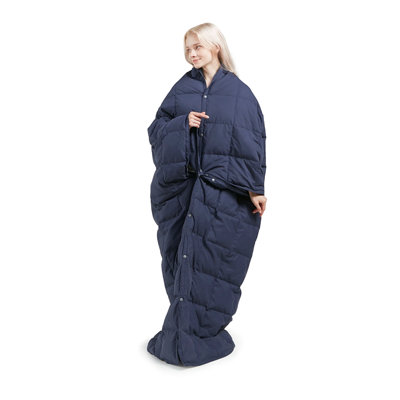 True North by Sleep Philosophy Hadly Goose Feather Down Wearable Throw in Blue