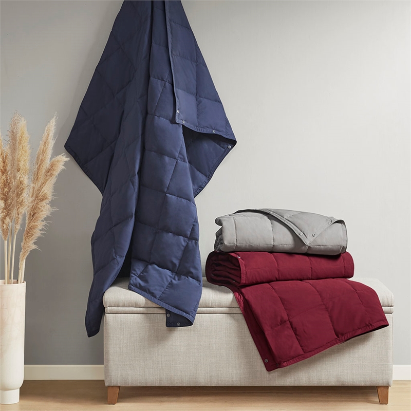 True North by Sleep Philosophy Hadly Goose Feather Down Wearable Throw in Red