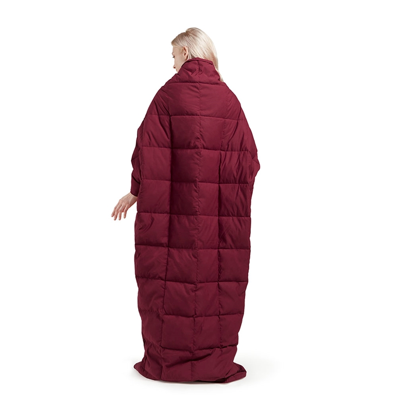 True North by Sleep Philosophy Hadly Goose Feather Down Wearable Throw in Red