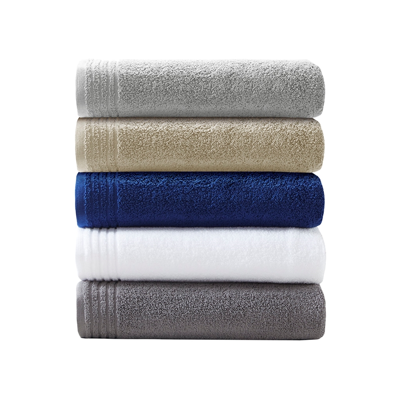 510 Design Big Bundle 12-Piece Contemporary Cotton Bath Towel Set in Silver