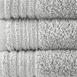 510 Design Big Bundle 12-Piece Contemporary Cotton Bath Towel Set in Silver