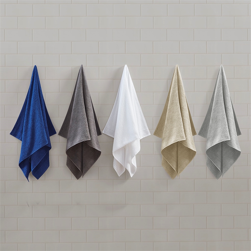 510 Design Big Bundle 12-Piece Contemporary Cotton Bath Towel Set in Silver