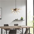 INK+IVY Ely 3-Light Modern Metal and Wire Spiked Chandelier in Black