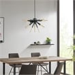 INK+IVY Ely 3-Light Modern Metal and Wire Spiked Chandelier in Black